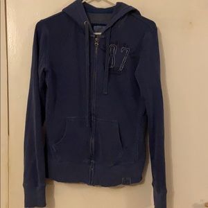 Women’s sweater , blue, with hoodie